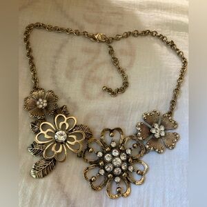 Premier Designs Flower Garden Theme and‎ Rhinestones Bib Necklace